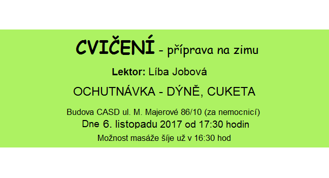 cvičení - příprava na zimu